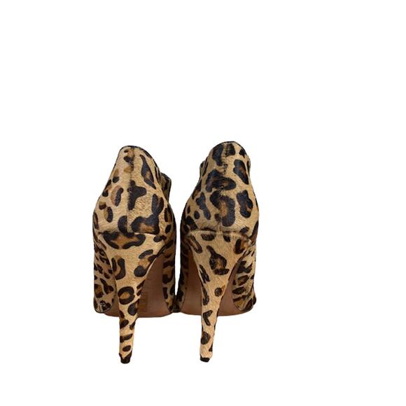 Aldo The Gaunt Tan Leopard Calf Hair Heeled Ankle Booties Women Sz 40 - Picture 4 of 12